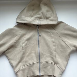 Lululemon cropped full zip hoodie - sand color - size 6